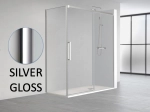 Paroi de douche coulissante, L. 95 à 200 cm, Hauteur 180 cm, STOCK DISPONIBLE, verre de sécurité et traité anti-calcaire, finition argent brillant. livraison offerte et rapide.